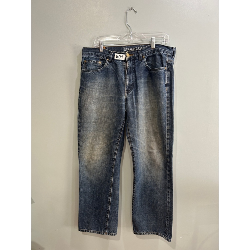 Chaps Straight Fit Jeans Mens 36x30‎ Medium Wash Blue Denim Classic 5-Pocket